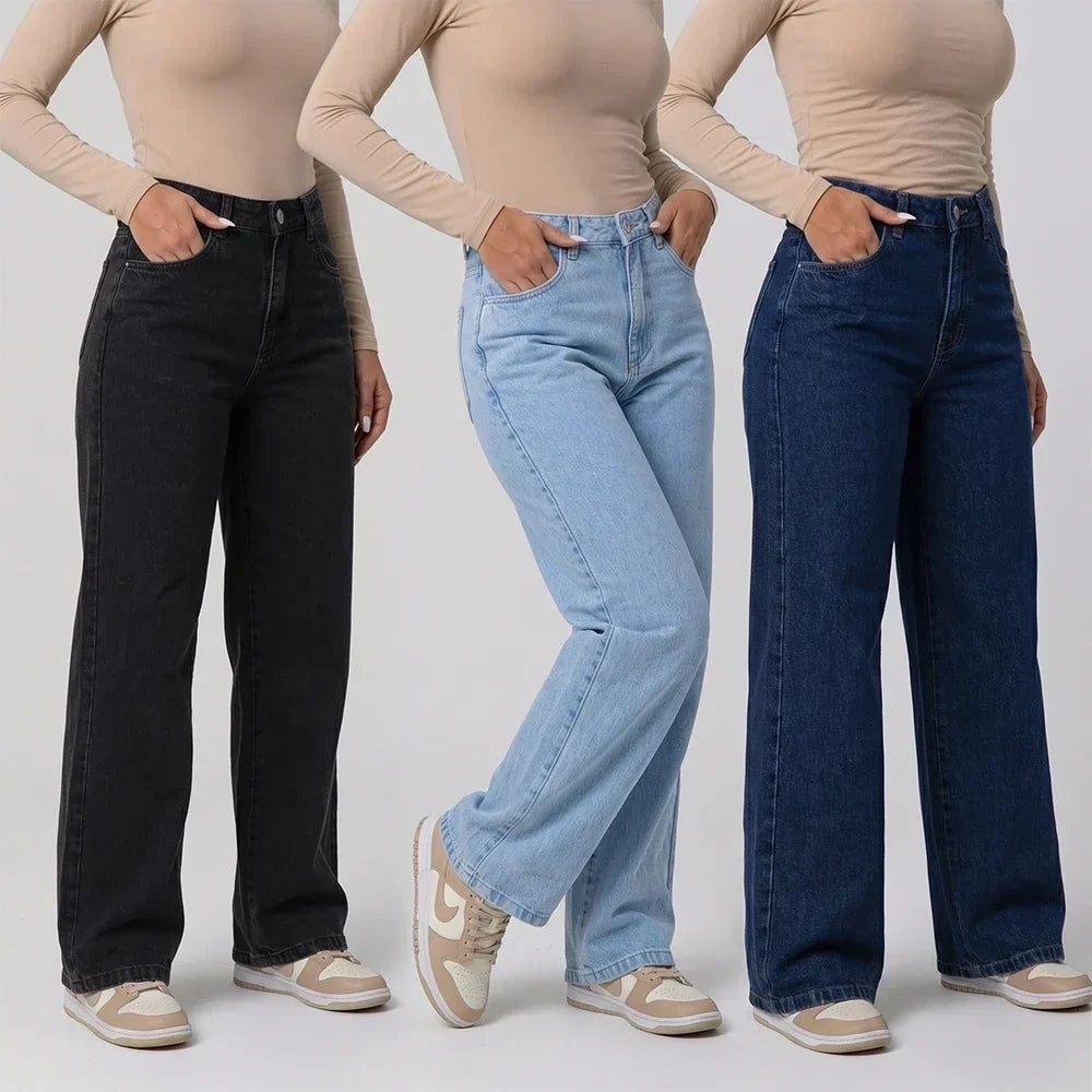 Calça Jeans Feminina | Wide Leg Cintura Alta