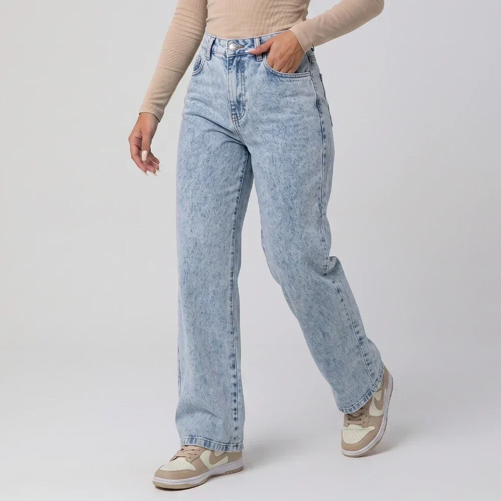 Calça Jeans Feminina | Wide Leg Cintura Alta