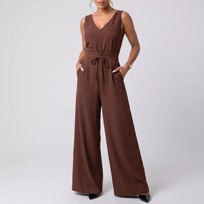 Macacão Pantalona Decote V | Amarração na Cintura