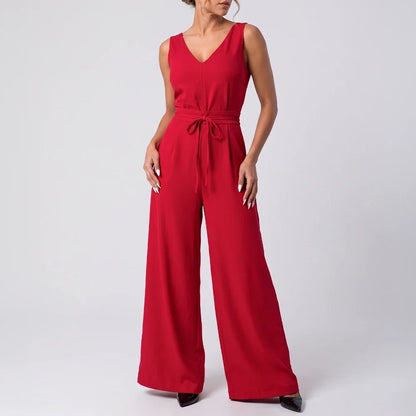 Macacão Pantalona Decote V | Amarração na Cintura