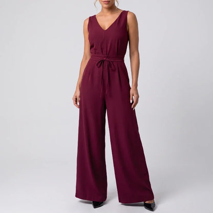 Macacão Pantalona Decote V | Amarração na Cintura