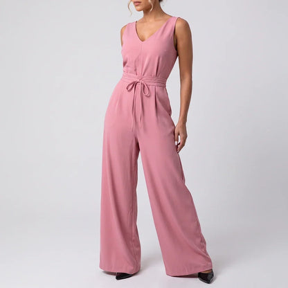 Macacão Pantalona Decote V | Amarração na Cintura