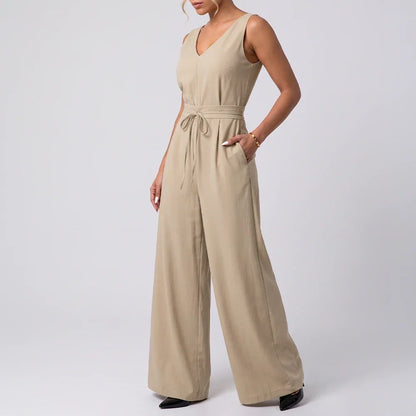 Macacão Pantalona Decote V | Amarração na Cintura