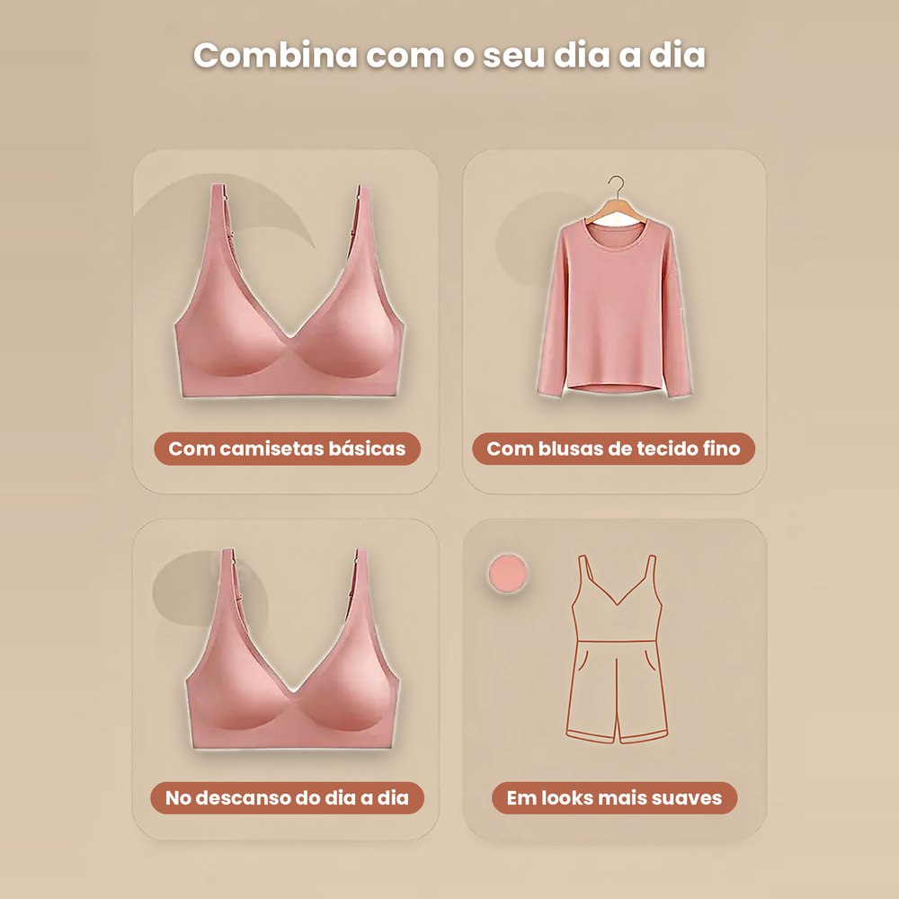 Sutiã Decote V Sem Aro com Bojo Gel